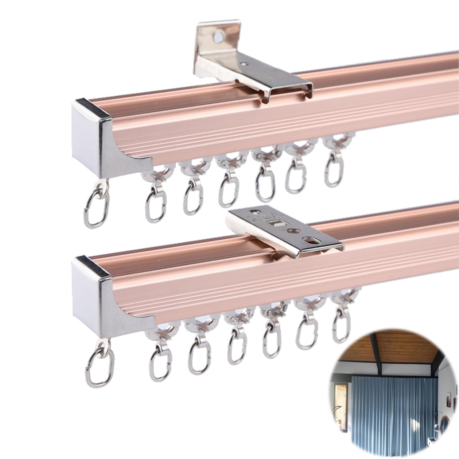 Amazon｜トップ/サイドマウント カーテンレール、アルミニウム合金